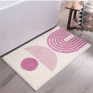 Boho Bathroom Mat Pink Home Decor Cute bathmat light pink art modern decor